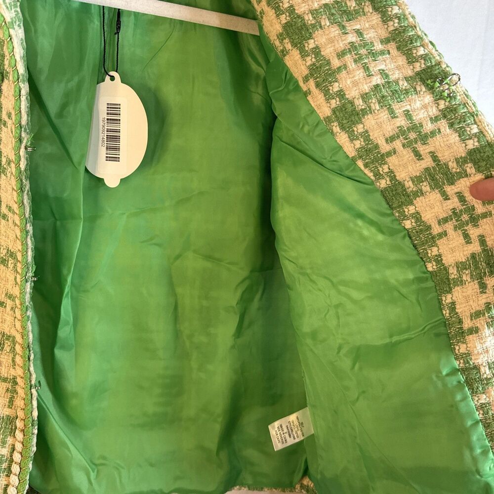 Sweet Lemon Green /Beige Jacket Short Set Size Medium NWT - Picture 5 of 16